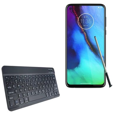 BoxWave Keyboard Compatible with Motorola Moto G Stylus (2020) - SlimKeys Bluetooth Keyboard, Portable Thin with Chiclet-Style Keys - Jet Black