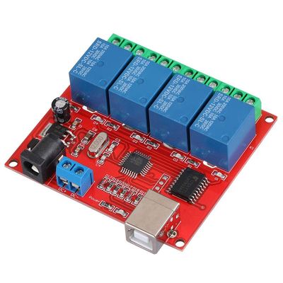 Diyeeni 4-Channel 12V USB Control Switch Relay Module, Relay Board Switch Controller, PC Relay Module Expansion Board, Relay Board for Automation