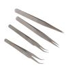 Serger Tweezers 4Pcs, Stainless Steel Precision Tweezers Set with Serrated Tips, Anti-Static ESD Safe, for Sewing, Craft, Electronics, Jewelry Making view 1