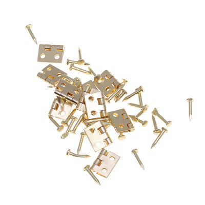 NUOBESTY 12pcs Mini Hinges Cabinet Closet Hinges with 48pcs Screws for 1:12 Dollhouse Miniature Furniture