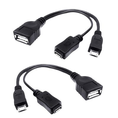 PRO OTG MicroUSB +Power Compatible with Samsung Galaxy A5 for Dual Function Connection to Any Compatible Keyboard, Gaming, Mouse, Storage Drive, 100+ Devices (2Pack)