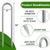 AAGUT Trampoline Stakes 12 Inch 6 Pack, 3/8 Inch Trampoline Tie Down Anchor Kit High Wind Heavy Duty, Galvanized Steel Trampolines Accessories U Shaped Ground Rebar Stakes for Soccer Goal, Swing Set view 2