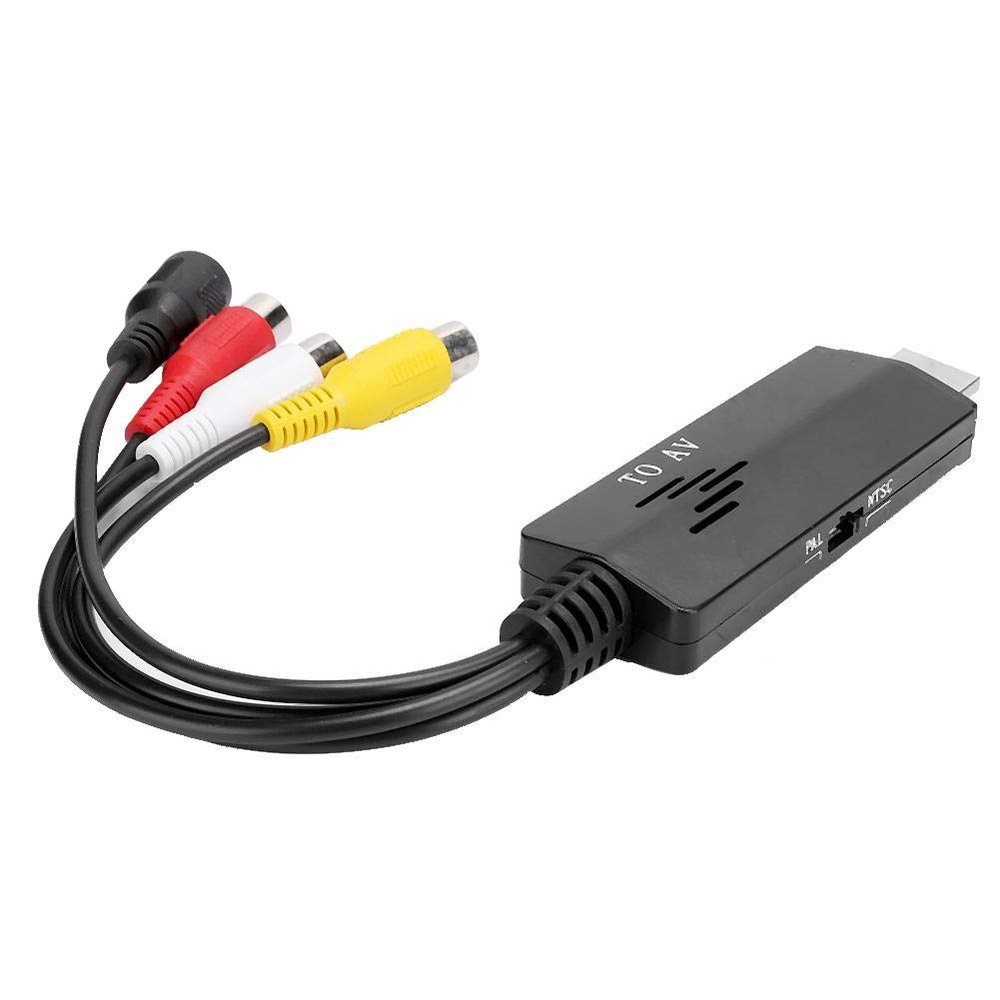 Hakeeta to AV High-Definition Video Converter Adapter Male to Female Cable Cable Converter, Suitable for TV, VHS, VCR, DVD Recorder (Black).