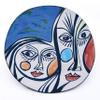 Ceramic Wall Plate with Cubist Design, Picassian Style, Modern Art, Handmade and Handpainted. Exclusive Collection, Limited Production. 11,22" x 11,22" x 1,57" view 1