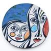 Ceramic Wall Plate with Cubist Design, Picassian Style, Modern Art, Handmade and Handpainted. Exclusive Collection, Limited Production. 11,22" x 11,22" x 1,57" view 2