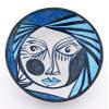 Ceramic Wall Plate with Cubist Design, Picassian Style, Modern Art, Handmade and Handpainted. Exclusive Collection, Limited Production. 9,65" x 9,65" x 2,56" view 2