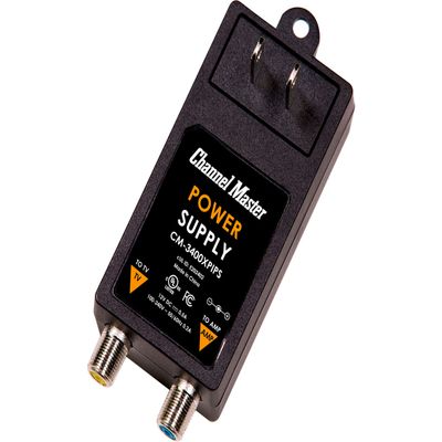 Channel Master Power Adapter with Integrated Power Inserter - Supports Powering of Most Brand Amplifiers and Preamplifiers Over Coaxial Cable, 12V DC 0.5A