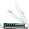 Case WR XX Pocket Knife Green Line - Trapper - Smooth Black Bone W/Color Inlays Item #9575 - (6254 SS) - Length Closed: 4 1/8 Inches view 1