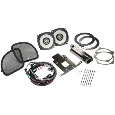 Kicker 46HDR154 2015 & Up 6.5", 4 Channel Kit Compatible with Harley Davidson Road Glide with Grilles
