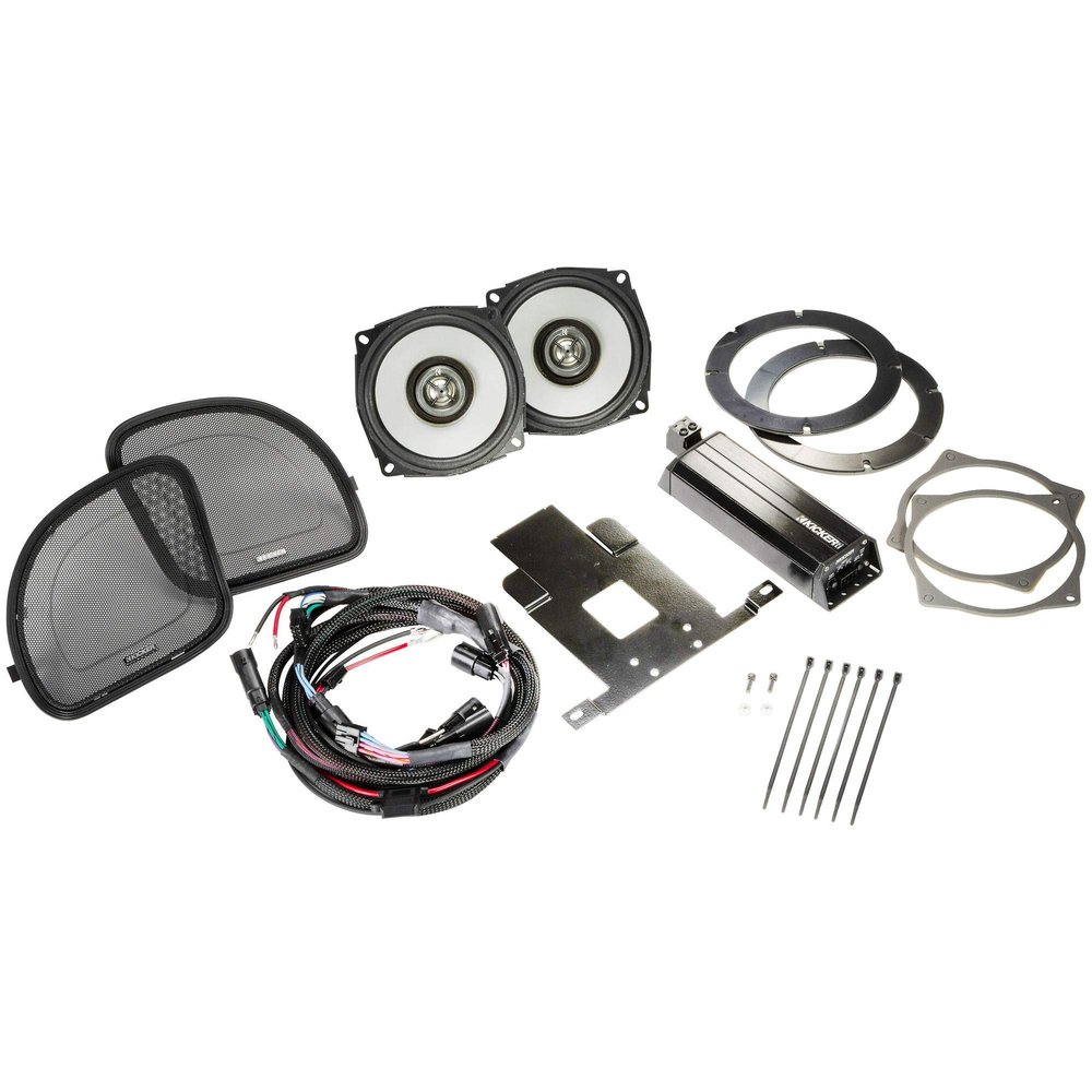 Kicker 46HDR154 2015 & Up 6.5", 4 Channel Kit Compatible with Harley Davidson Road Glide with Grilles