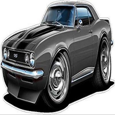 1967 Camaro SS Cartoon Car 4ft Long (48") Wall Decal Vintage 3D Car Movable Stickers Vinyl Wall Stickers for Kids Room