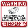 Warning Video Audio Surveillance | No Trespassing Protected 24 HR Cameras Private Property CCTV Stickers/Signs (6" x 6" Sticker, Warning No Trespassing) view 1