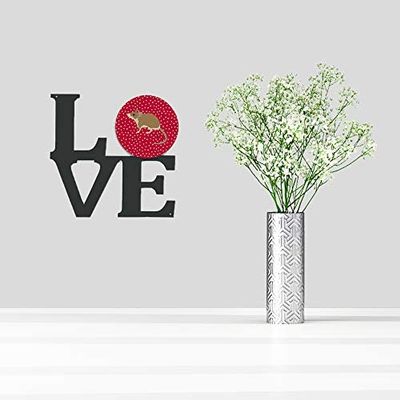 Caroline's Treasures CK5453WALV Spiny Mouse Love Metal Wall Artwork Love, Red Indoor Outdoor Art Decor Patio, Bathroom, Kitchen Colorful Aluminum and Black Steel Sculpture