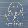 Fetch This Dog with Middle Finger 8 inch Tan Vinyl Decal view 2