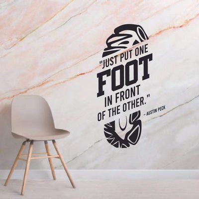 Foot In Front Of The Other Marathon Running Motivation Quote Wall Sticker Art Decal for Girls Boys Room Bedroom Gym Studio House Fun Home Decor Stickers Wall Art Vinyl Decoration Size (20x18 inch)