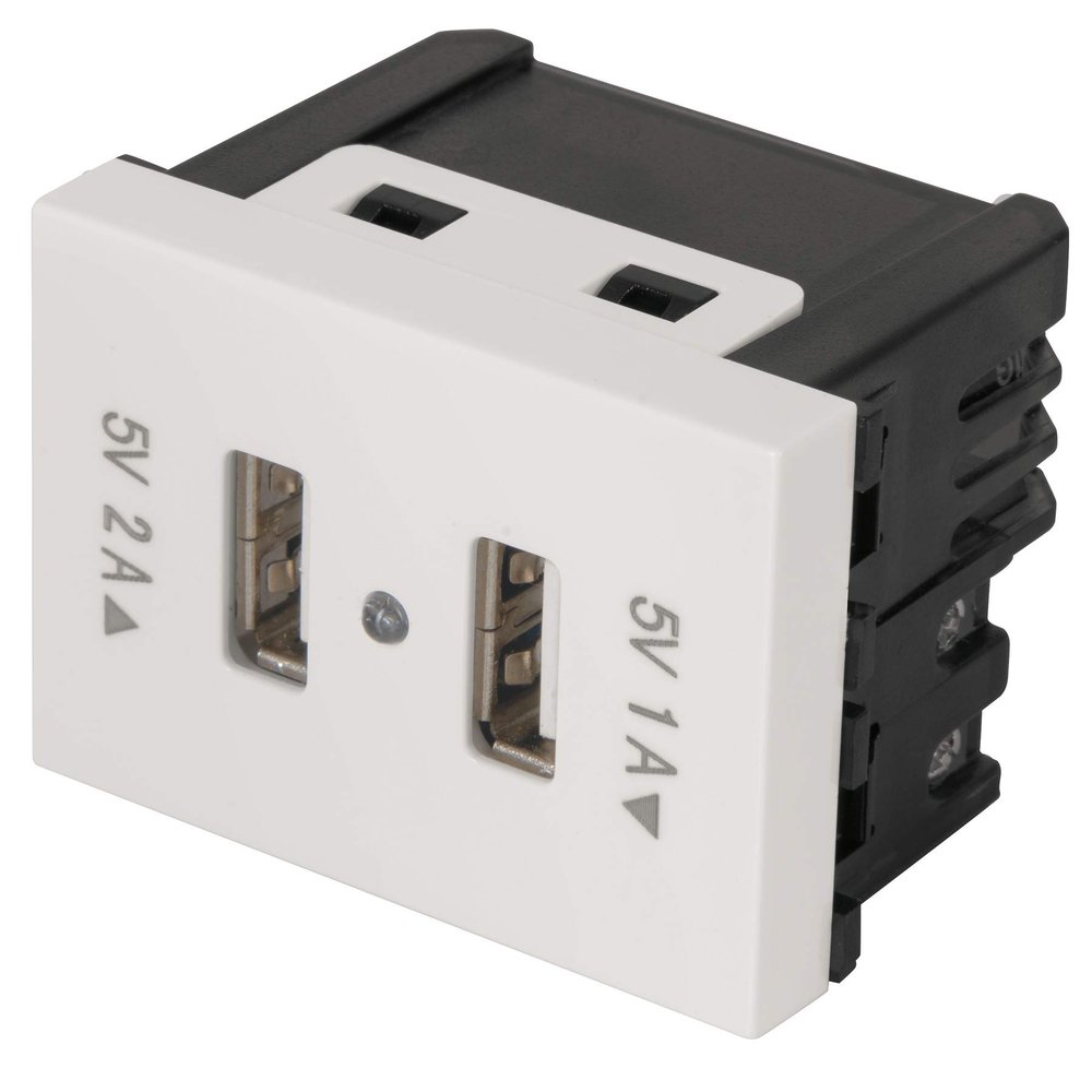 2 Port USB 1.5 modules, line Spanish, color white