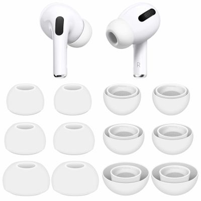 6 Pairs Compatible with AirPods Pro and Pro 2 Ear Tips Buds, Small Medium Large 3 Size Silicone Rubber Eartips Earbuds Gel Cover Accessories Compatible with AirPods Pro 2 and Pro - S/M/L White