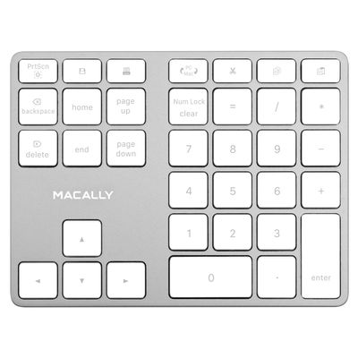 Macally Bluetooth Number Pad for Laptop - Rechargeable Wireless Numeric Keypad - Slim 35 Key Wireless Number Pad for Data Entry, 10 Key Numpad Compatible with Mac, MacBook, iPad, PC Desktop, Windows