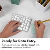 Macally Bluetooth Number Pad for Laptop - Rechargeable Wireless Numeric Keypad - Slim 35 Key Wireless Number Pad for Data Entry, 10 Key Numpad Compatible with Mac, MacBook, iPad, PC Desktop, Windows view 2