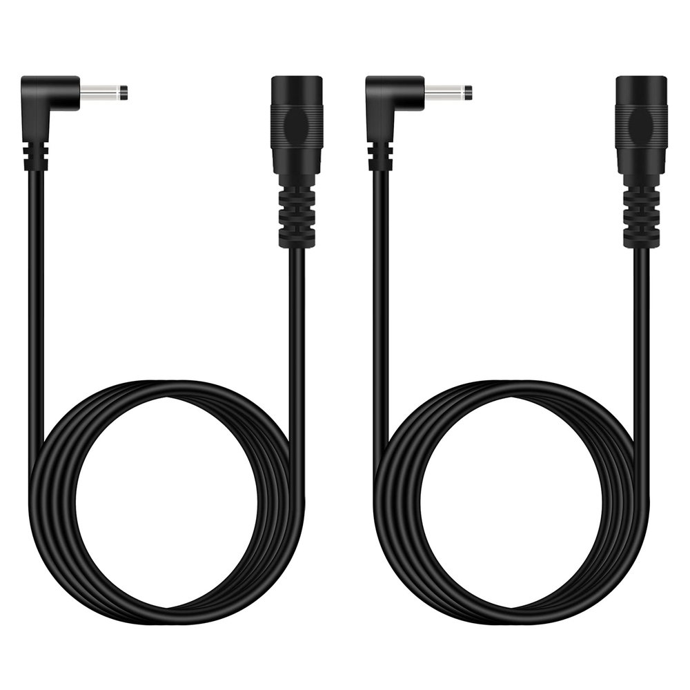 DC Power Extension Cable, 3.5mm x 1.35mm Extension Cord, 2-Pack 6FT 90 Degree Right Angle Male to Female Plug Jack Power Supply Adapter Cable for CCTV Surveillance Security Camera LED Strip