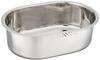 Pearl Metal HB-4147 At Aqua Slim Oval Washtub, 13.4 x 9.1 inches (34 x 23 cm), Stainless Steel, Silver view 1