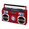 Studebaker SB2145R 80's Retro Street Bluetooth Boombox with FM Radio, CD Player, LED EQ, 10 Watts RMS Power and AC/DC in Red view 1