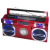 Studebaker SB2145R 80's Retro Street Bluetooth Boombox with FM Radio, CD Player, LED EQ, 10 Watts RMS Power and AC/DC in Red view 2