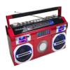 Studebaker SB2145R 80's Retro Street Bluetooth Boombox with FM Radio, CD Player, LED EQ, 10 Watts RMS Power and AC/DC in Red view 3