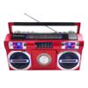 Studebaker SB2145R 80's Retro Street Bluetooth Boombox with FM Radio, CD Player, LED EQ, 10 Watts RMS Power and AC/DC in Red view 4