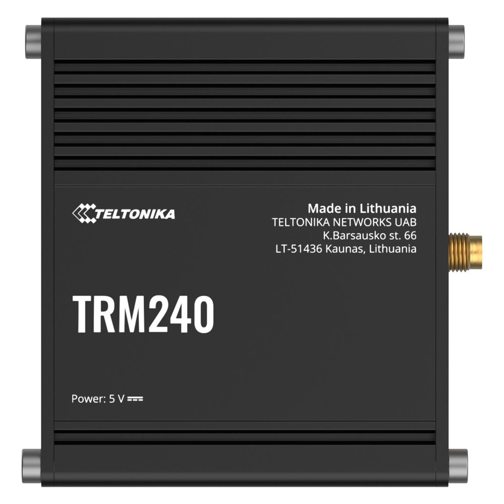 Teltonika TRM240, Industrial Grade Cellular LTE Cat 1 Modem with, TRM240000000 (Cellular LTE Cat 1 Modem with Rugged Aluminium Housing LTE Industrial Remote Board with USB Interface and)