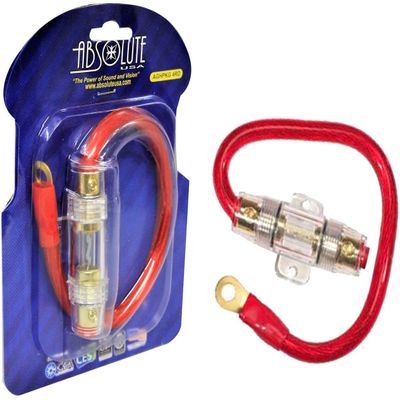 4 Gauge Red Power Cable and In-Line Fuse Kit with 60A Fuse and Ring Terminal