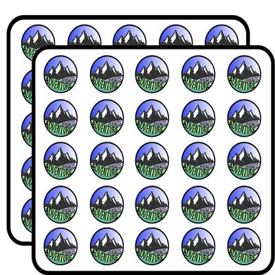 Adventure Awaits Vinyl Stickers 1" Each 50 Pack Stickers Durable and Waterproof for Laptops, Cars, Phones