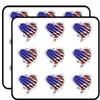American Flag Heart Vinyl Stickers 2" Each 18 Pack Stickers Durable and Waterproof for Laptops, Cars, Phones view 1