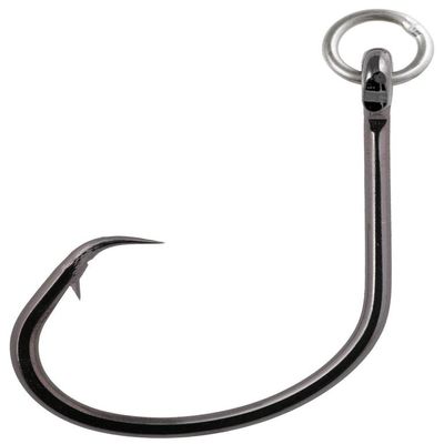 Owner Ringed Mutu Hybrid Offset Point Black Chrome Circle Hook, 2/0 (6 Per Pack)