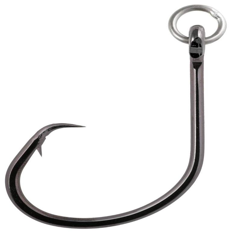 Owner Ringed Mutu Hybrid Offset Point Black Chrome Circle Hook, 2/0 (6 Per Pack)