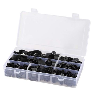 200 pcs R-Type Nylon Wire Clips Cable Clamp Cable Cord Clip Fasteners Assortment Cable Clamp