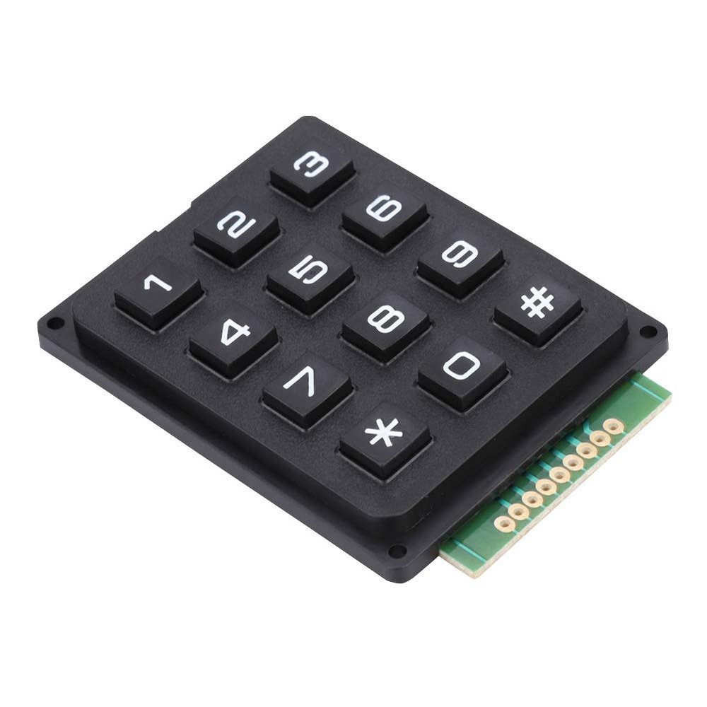 ASHATA 12 Keyboard Modules, 12 Keys 3x4 Push Buttons External Keypad Modules for MCU