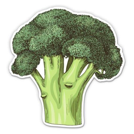 Broccoli - 3" Vinyl Sticker - for Car Laptop I-Pad Phone Helmet Hard Hat - Waterproof Decal