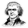Thomas Jefferson - 3" Vinyl Sticker - for Car Laptop I-Pad Phone Helmet Hard Hat - Waterproof Decal view 1