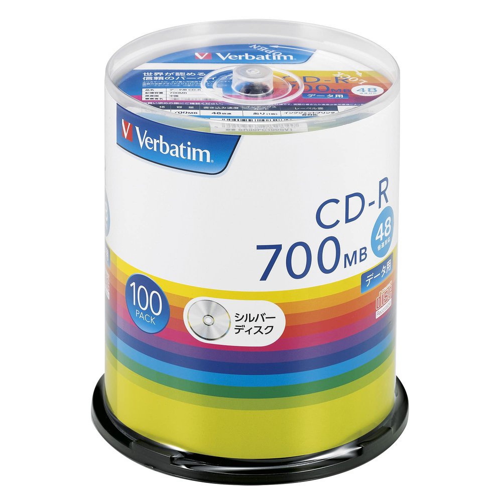 Verbatim SR80FC100SV1 Single Recording CD-R 700MB 100 Sheets Silver Disc 48X Speed