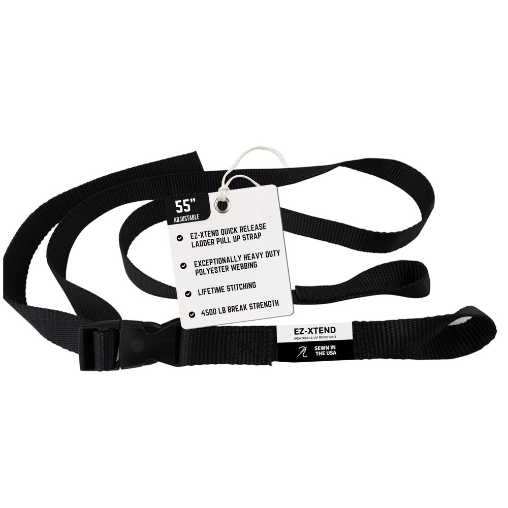 EZ-Xtend Pontoon Ladder Pull Up Strap Using Quick Release Buckle System