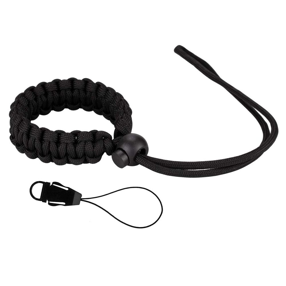 Allzedream Camera Wrist Strap Paracord Bracelet Adjustable for DSLR Binocular Cell Phone (Black)