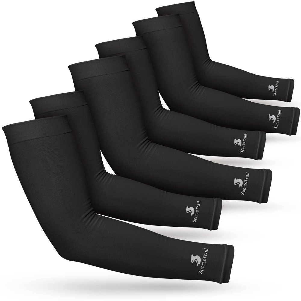 SportsTrail Cooling Arm Sleeves for Men & Women Breathable, Moisture-Wicking, Sun Protection for Sports, Basketball, Football, Running, Golf, Cycling, Volleyball Arm Sleeves for Women, Men & Youth