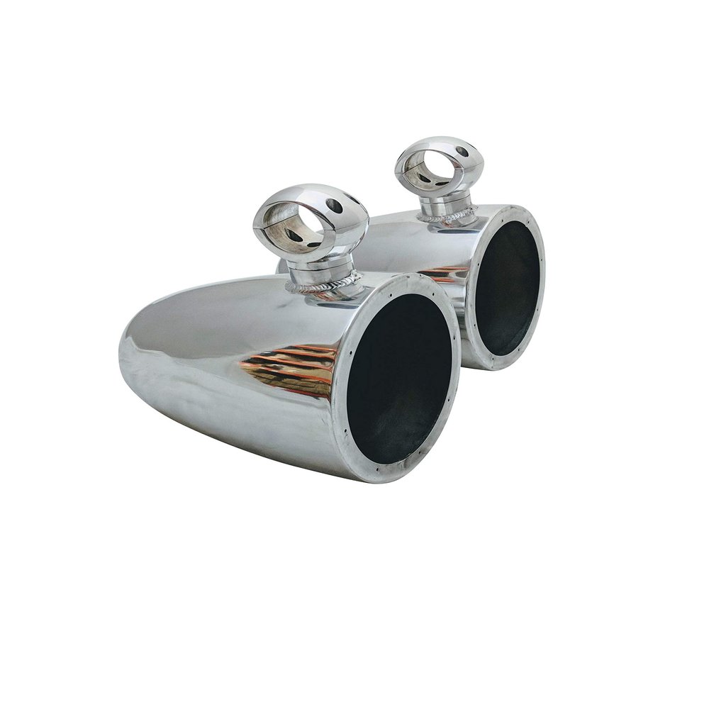 8" Wakeboard Tower Speaker Cans, For 880, PM282H, PM282B, PM282, TS-MR2040, NK1-120L, XS-808, SW808, Revo-8, Pro Grade 6061 Aluminum Enclosures, Round Tubing Clamps 1.25-3 inch (Polished)