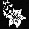 NBFU Symbol Inwrought Butterfly Flower 6 (White) (Set Of 2) Premium Waterproof Vinyl Decal Stickers For Laptop Phone Accessory Helmet Car Window Bumper Mug Tuber Cup Door Wall Decoration view 1