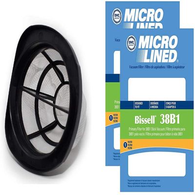 DVC Micro-Lined Replacement Filters for Bissell 203-7424 3 in 1 Stick Vac - 2 Filters