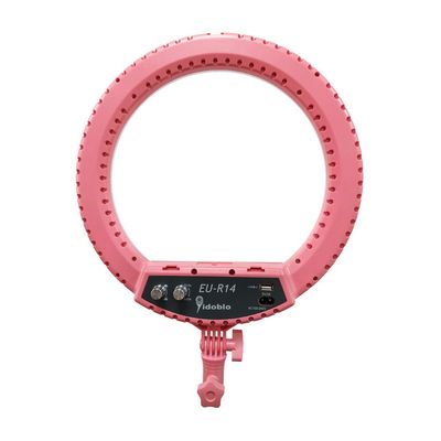 Dimmable LED Ring Light with 2M Stand for Phone and Camera, yidoblo 14 inches Outer 5500K/3200K for YouTube Vlog Makeup Studio Video Shooting Salon Photography (EU-R14 Pink)