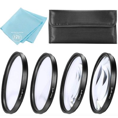 37mm Close-Up Filter Set (+1, +2, +4 and +10 Diopters) for Canon HF W10, HF W11, Olympus Pen E-PL10, OM-D E-M10 Mark IV, Panasonic Lumix DC-G100 with 12-32mm, Vario PZ 14-42mm, Lumix G 42.5mm Lens