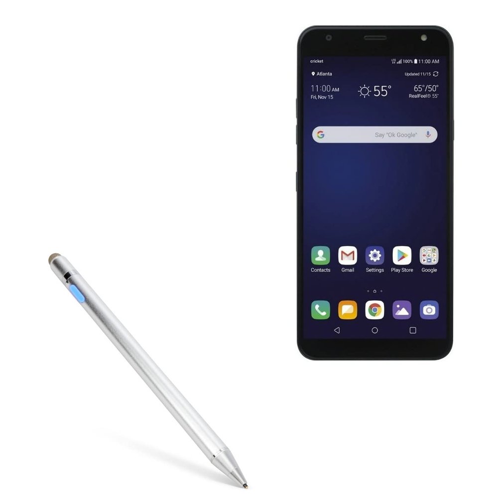 BoxWave Stylus Pen Compatible with LG Harmony 3 - AccuPoint Active Stylus, Electronic Stylus with Ultra Fine Tip - Metallic Silver