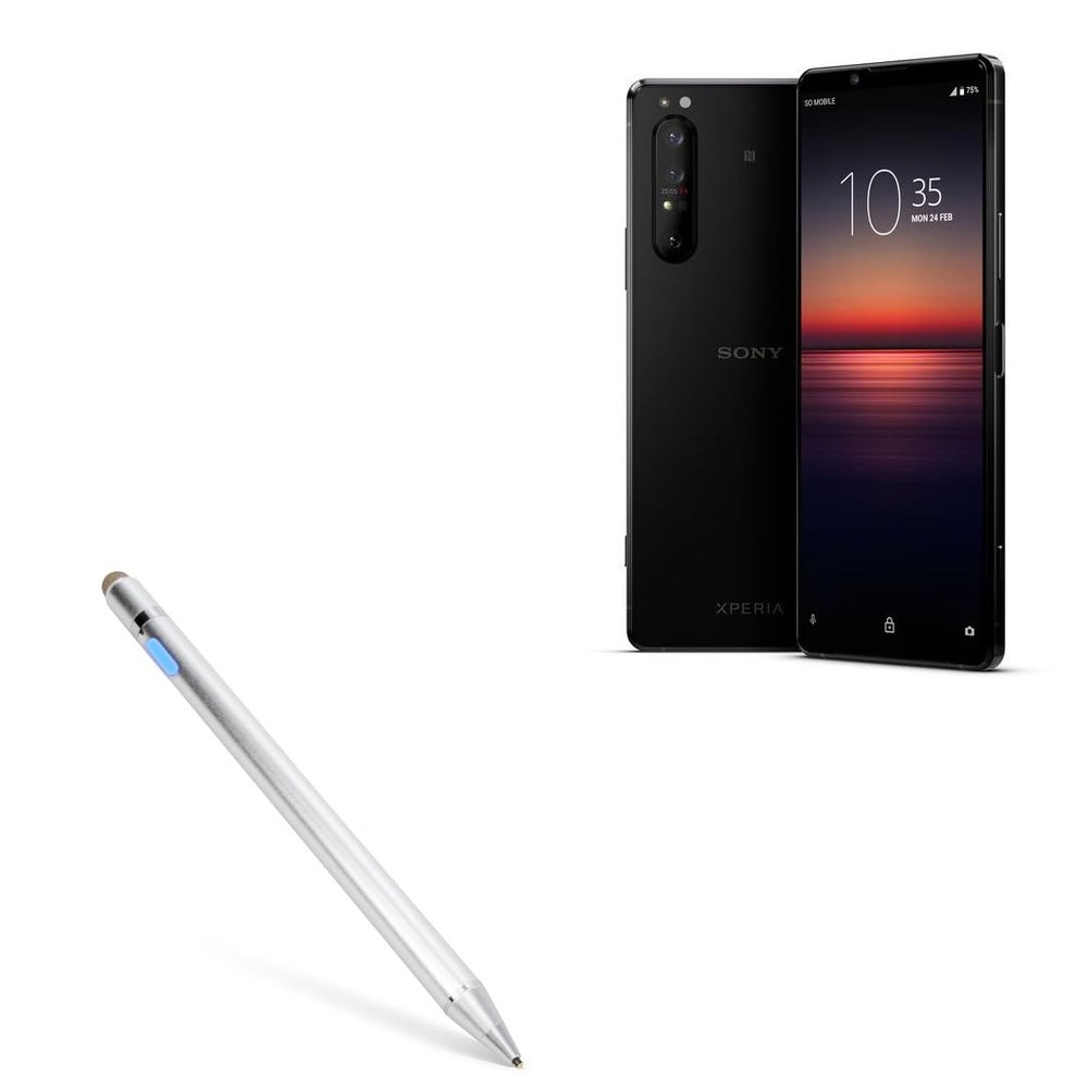 BoxWave Stylus Pen Compatible with Sony Xperia 1 II - AccuPoint Active Stylus, Electronic Stylus with Ultra Fine Tip - Metallic Silver